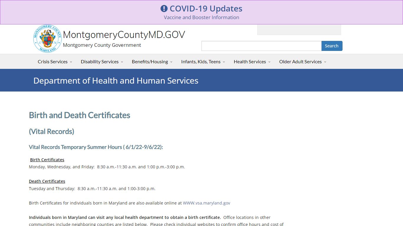 Montgomery County Department of Health and Human Services – Home Page ...